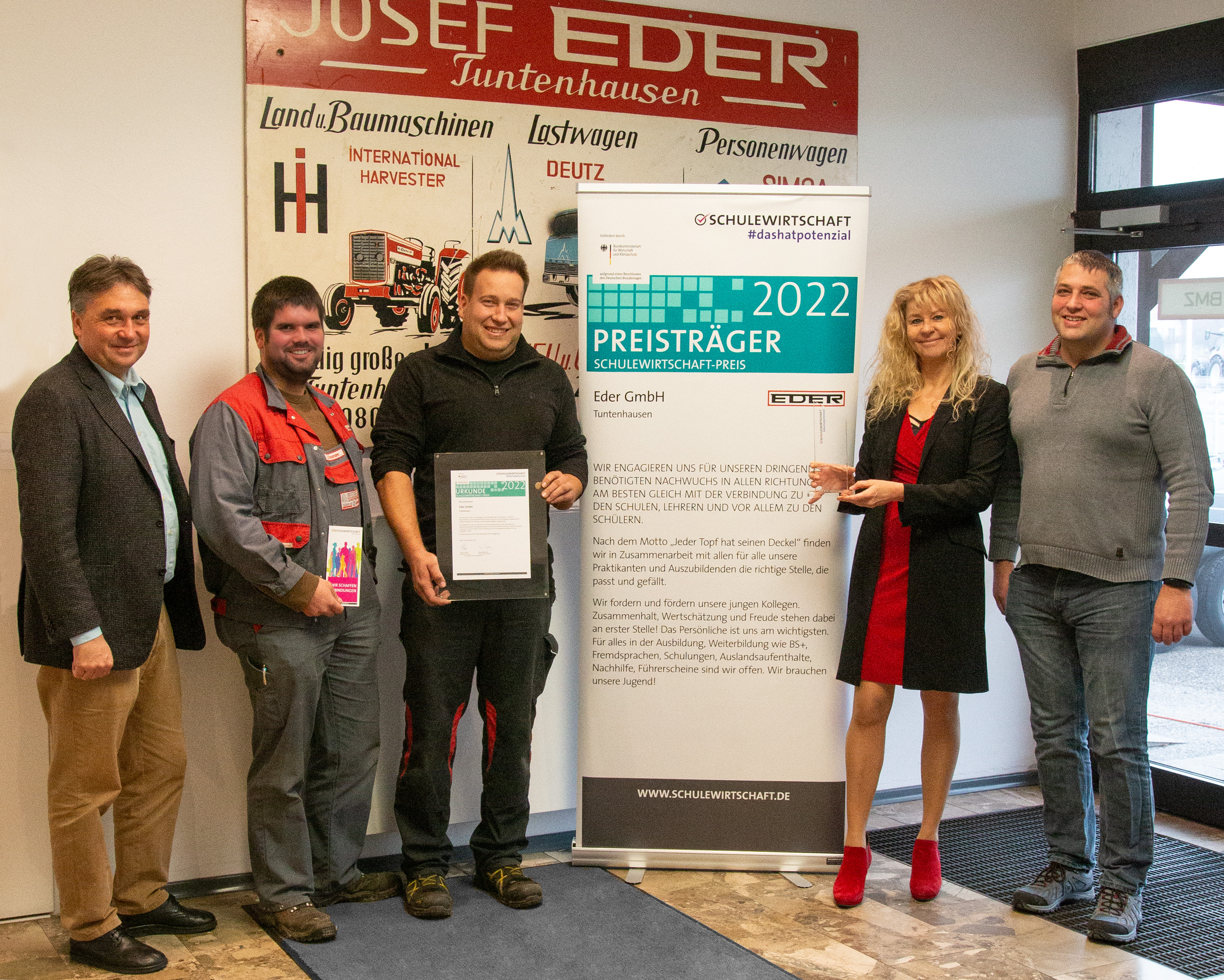 Eder GmbH erhält Bundespreis SCHULEWIRTSCHAFT 2022